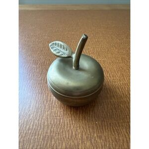 Vintage Brass Apple Bell with Leaf